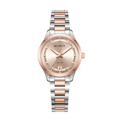 Bonia Elegance BNB10948-2677 Silver Rose Gold Stainless Steel Women Watch 